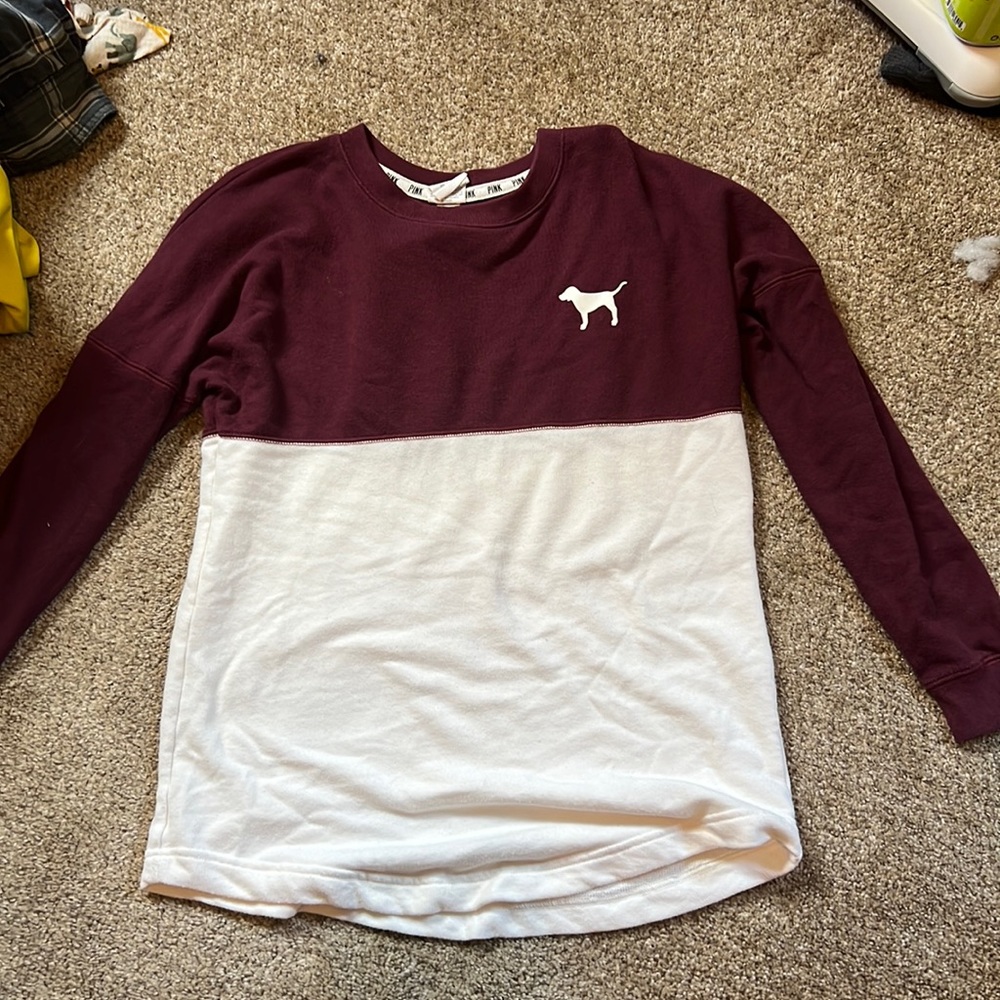Maroon and white Pink shirt